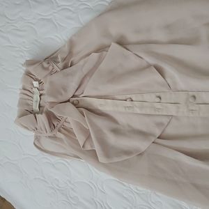 EuC XS costa blanca long button blouse